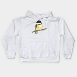 Black capped chickadee bird Kids Hoodie